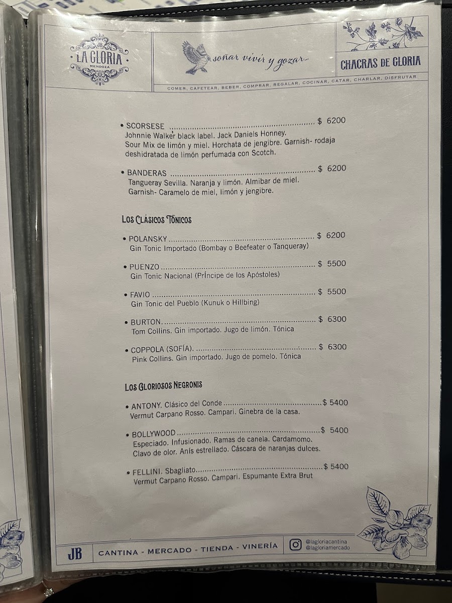 Menu La Gloria Cantina Cool-1